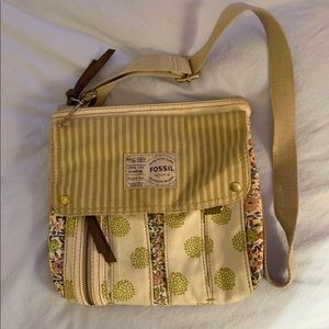Crossbody floral canvas Fossil purse